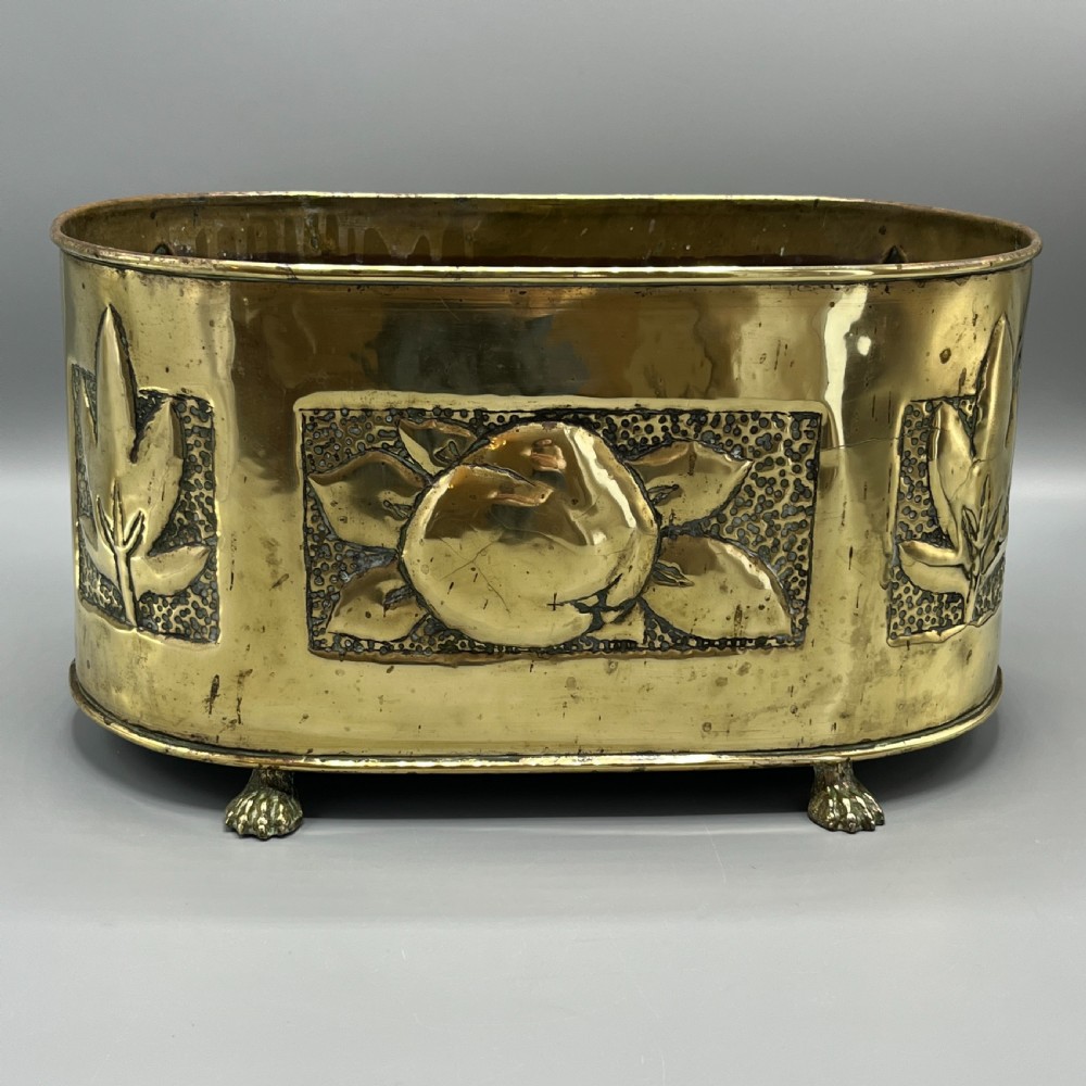Arts & Crafts Brass Indoor Window Sill Planter /  Jardiniere View VII