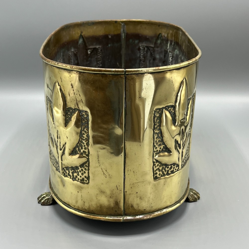 Arts & Crafts Brass Indoor Window Sill Planter /  Jardiniere View VIII