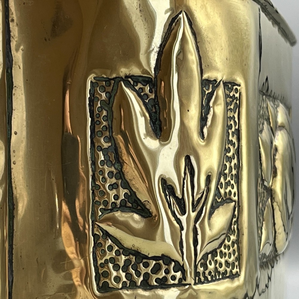 Arts & Crafts Brass Indoor Window Sill Planter /  Jardiniere View X