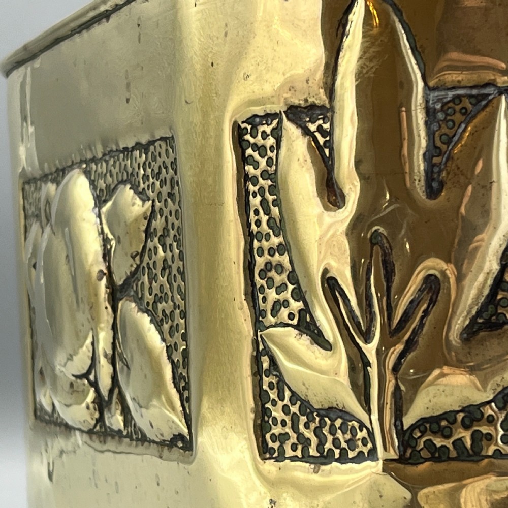 Arts & Crafts Brass Indoor Window Sill Planter /  Jardiniere View XI