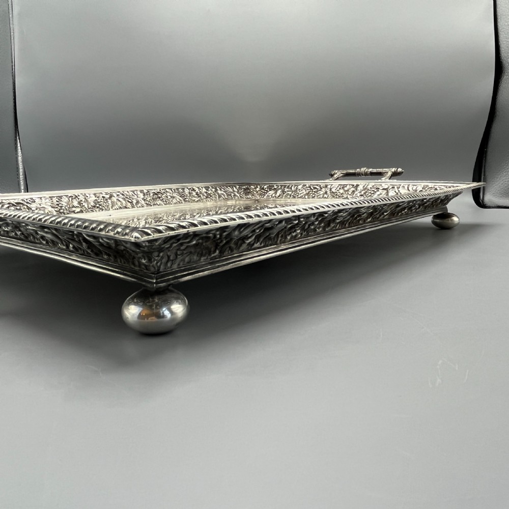 Large Victorian Silver Plated Gallery Serving Tray by Roberts & Belk View VII