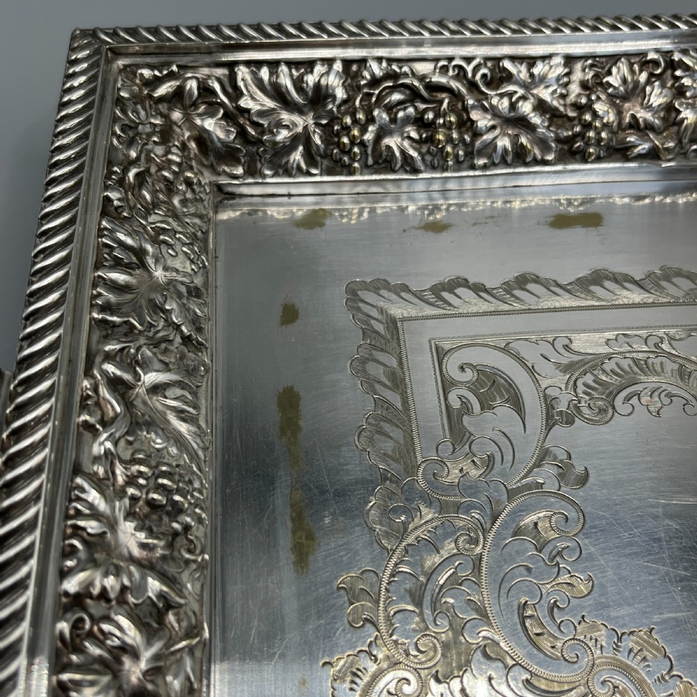 Large Victorian Silver Plated Gallery Serving Tray by Roberts & Belk View XIV