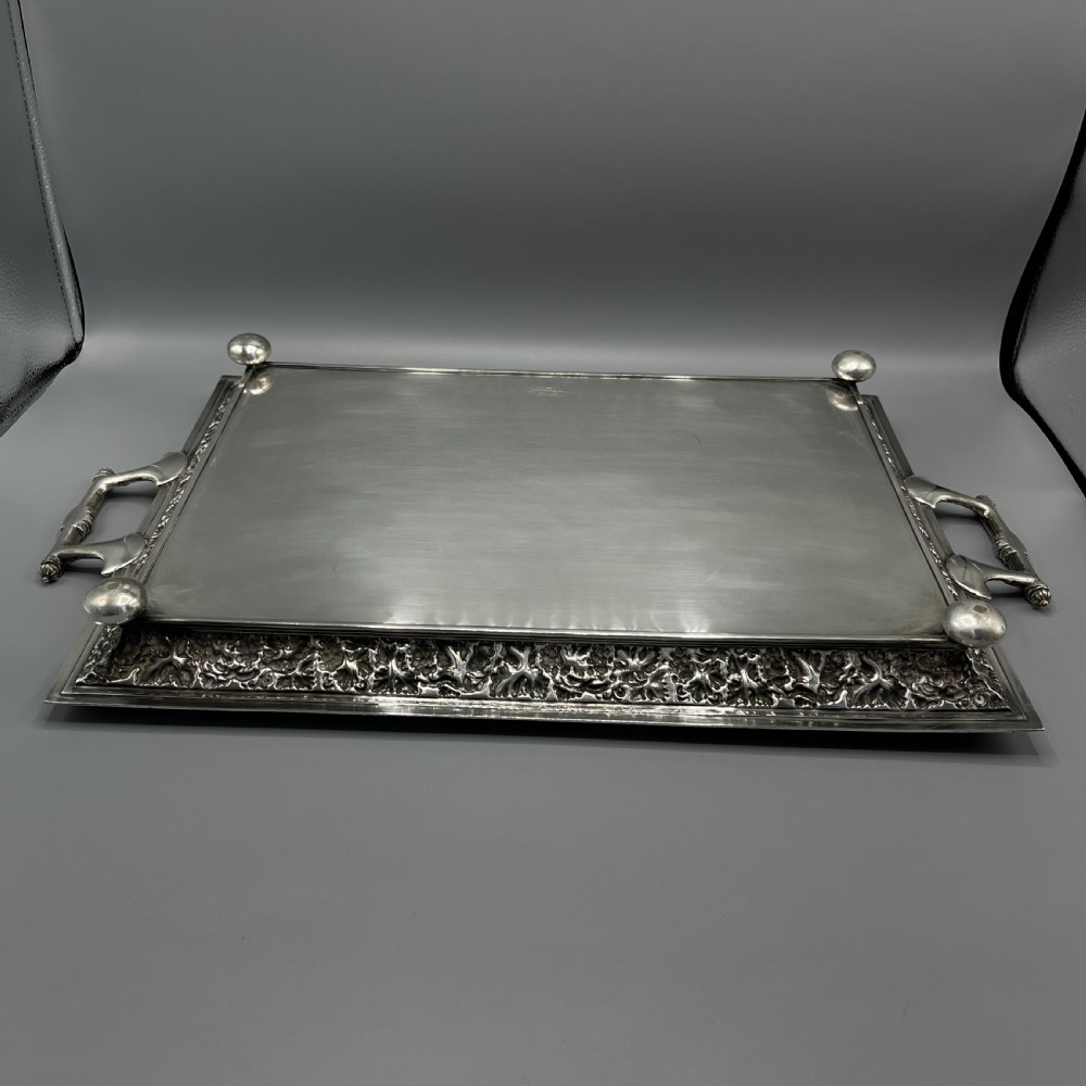 Large Victorian Silver Plated Gallery Serving Tray by Roberts & Belk View XXIV
