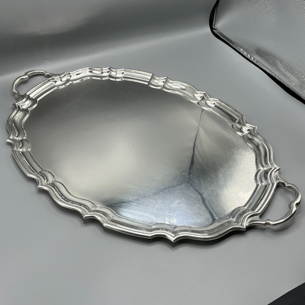 Extra Large Silver Plated Butler Serving Tray by J Hardy, Aberdeen View V