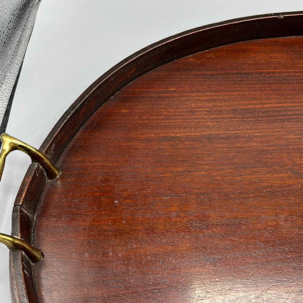 Large Antique Mahogany Inlaid Serving Tray View IX