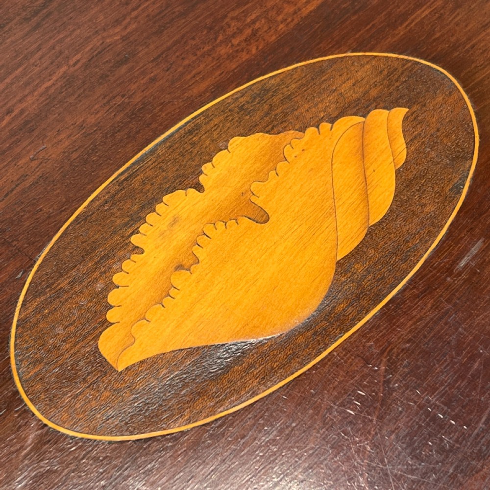 Large Antique Mahogany Inlaid Serving Tray View XVII