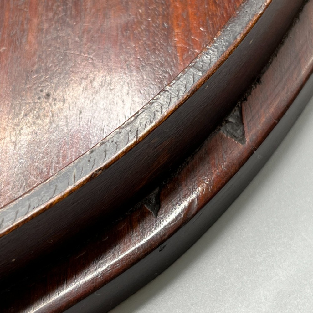 Large Antique Mahogany Inlaid Serving Tray View XX