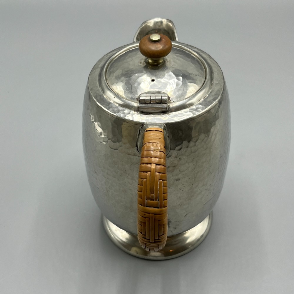 Liberty & Co Pewter Teapot & Coffee Pot 4-Piece Set with Rattan Handles View XII