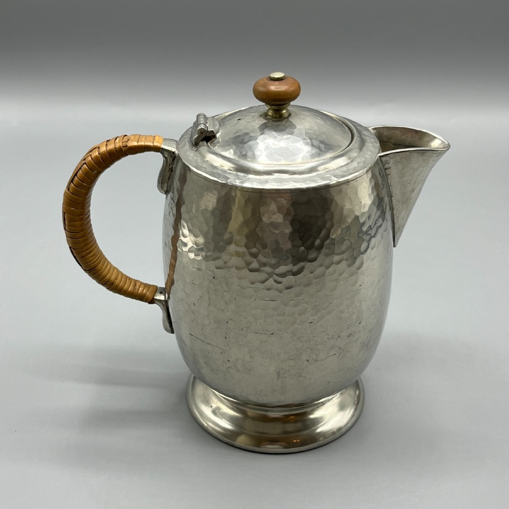 Liberty & Co Pewter Teapot & Coffee Pot 4-Piece Set with Rattan Handles View XIII