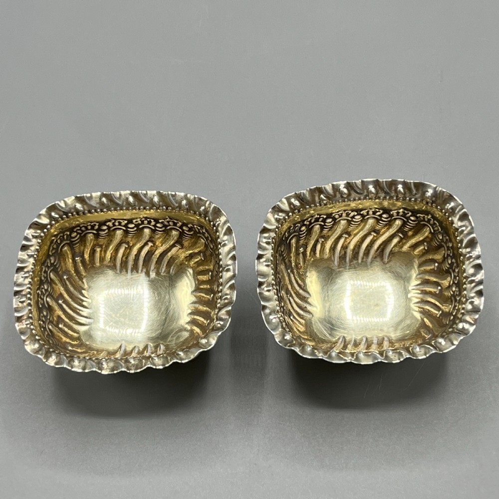 Pair Victorian Sterling Silver Salts Hallmarked 1897 View VIII
