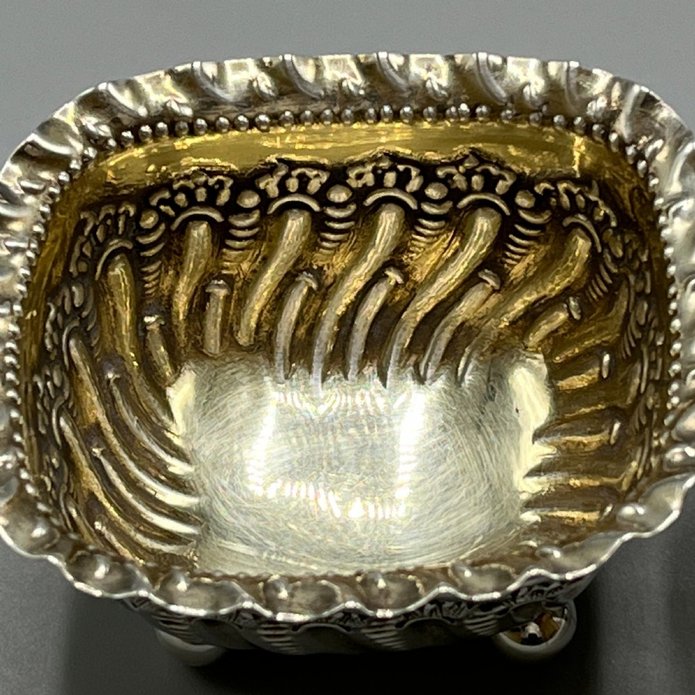 Pair Victorian Sterling Silver Salts Hallmarked 1897 View IX