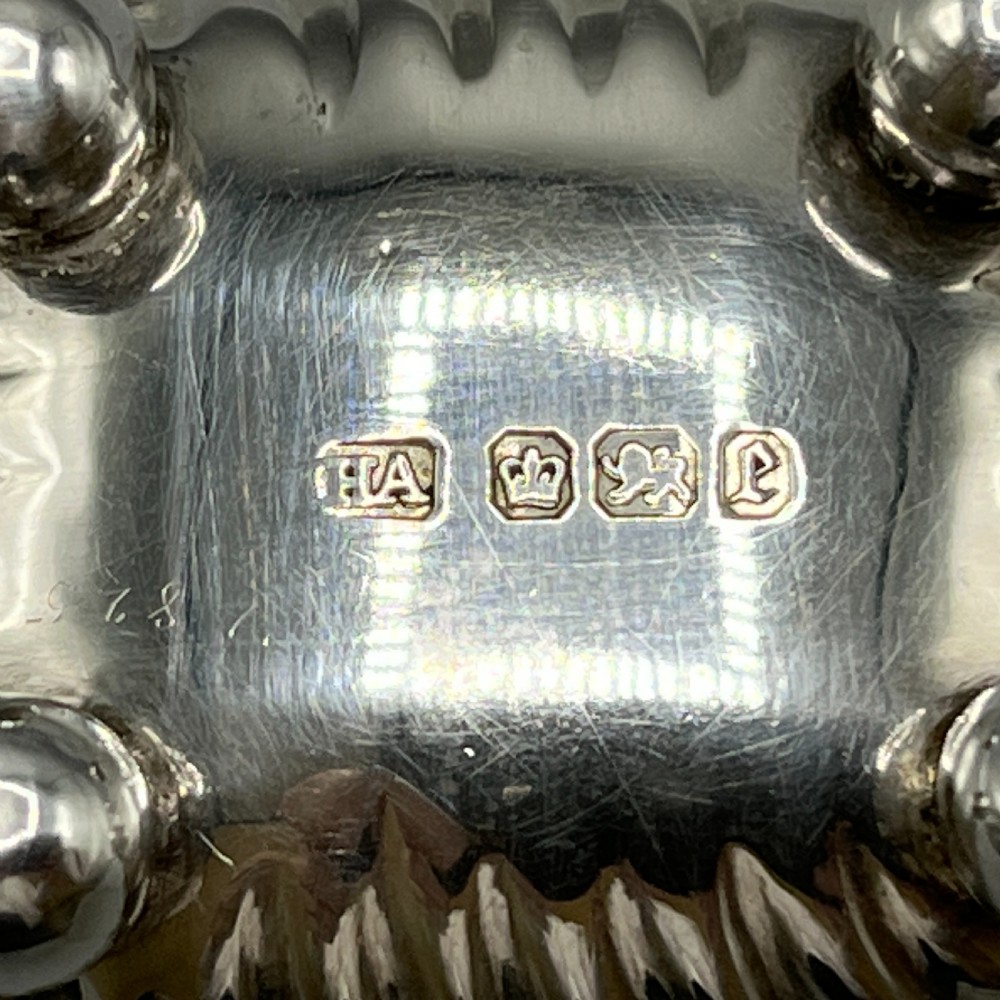Pair Victorian Sterling Silver Salts Hallmarked 1897 View XIII