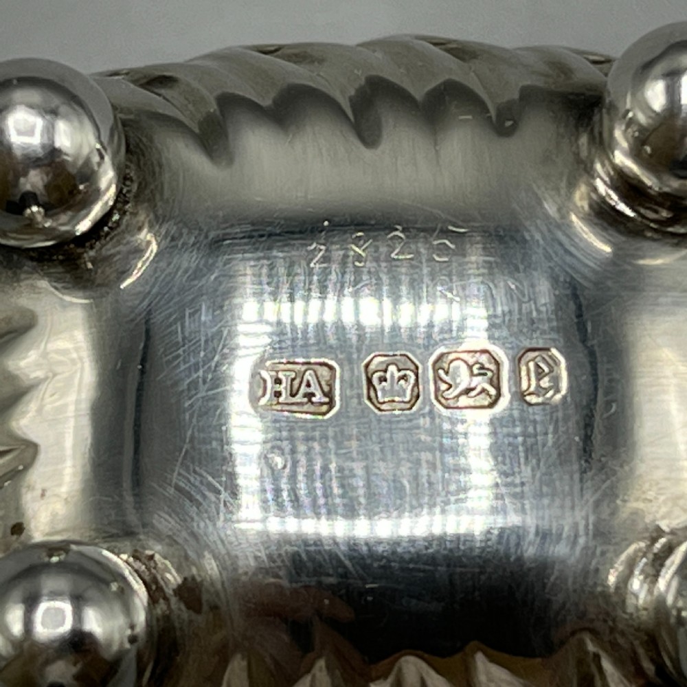 Pair Victorian Sterling Silver Salts Hallmarked 1897 View XIV