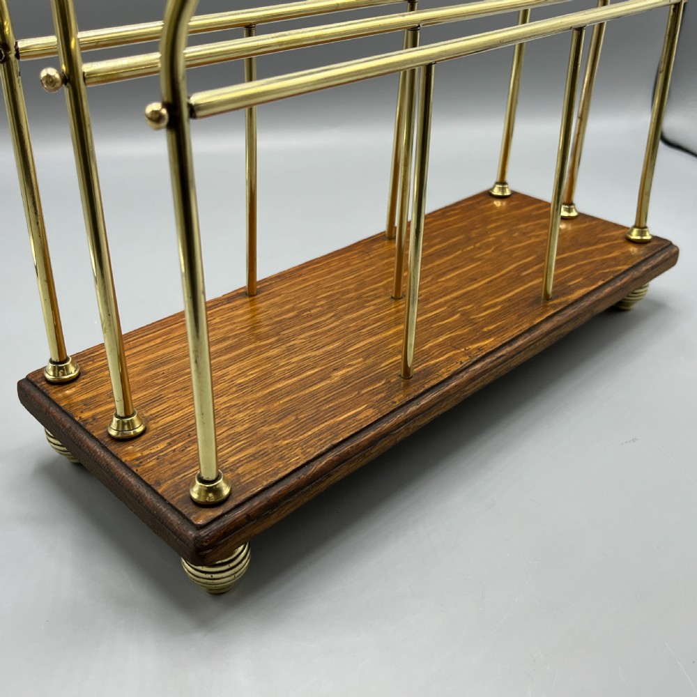Edwardian Brass Magazine / Newspaper Rack Holder Stand View VII