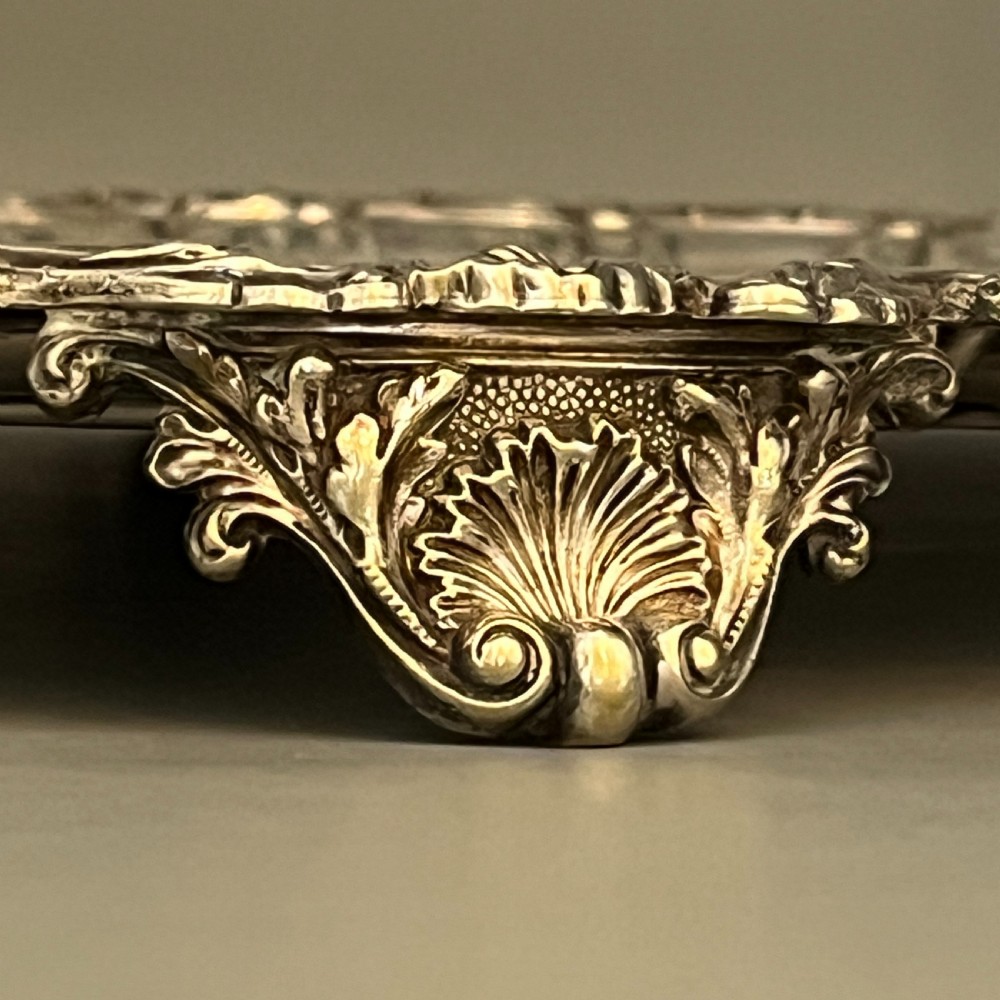 Edwardian Silver Plated Footed Serving Tray View VI