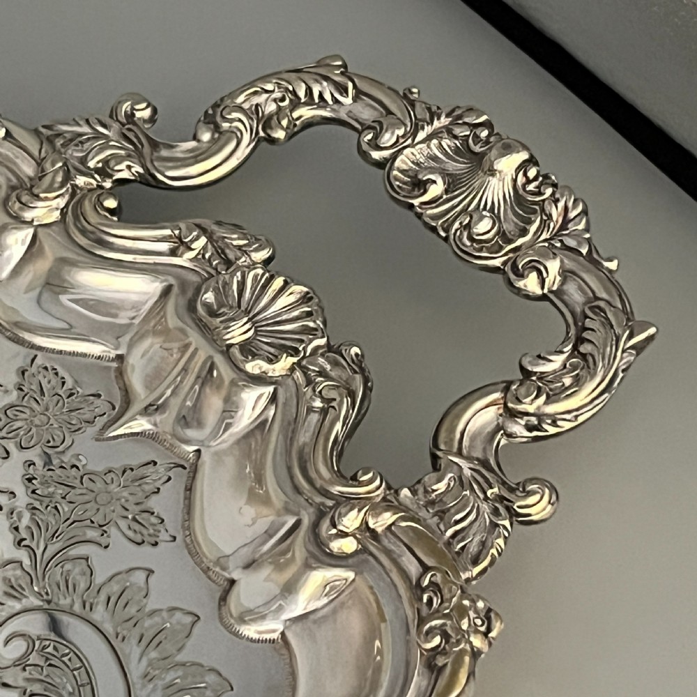 Edwardian Silver Plated Footed Serving Tray View XIV