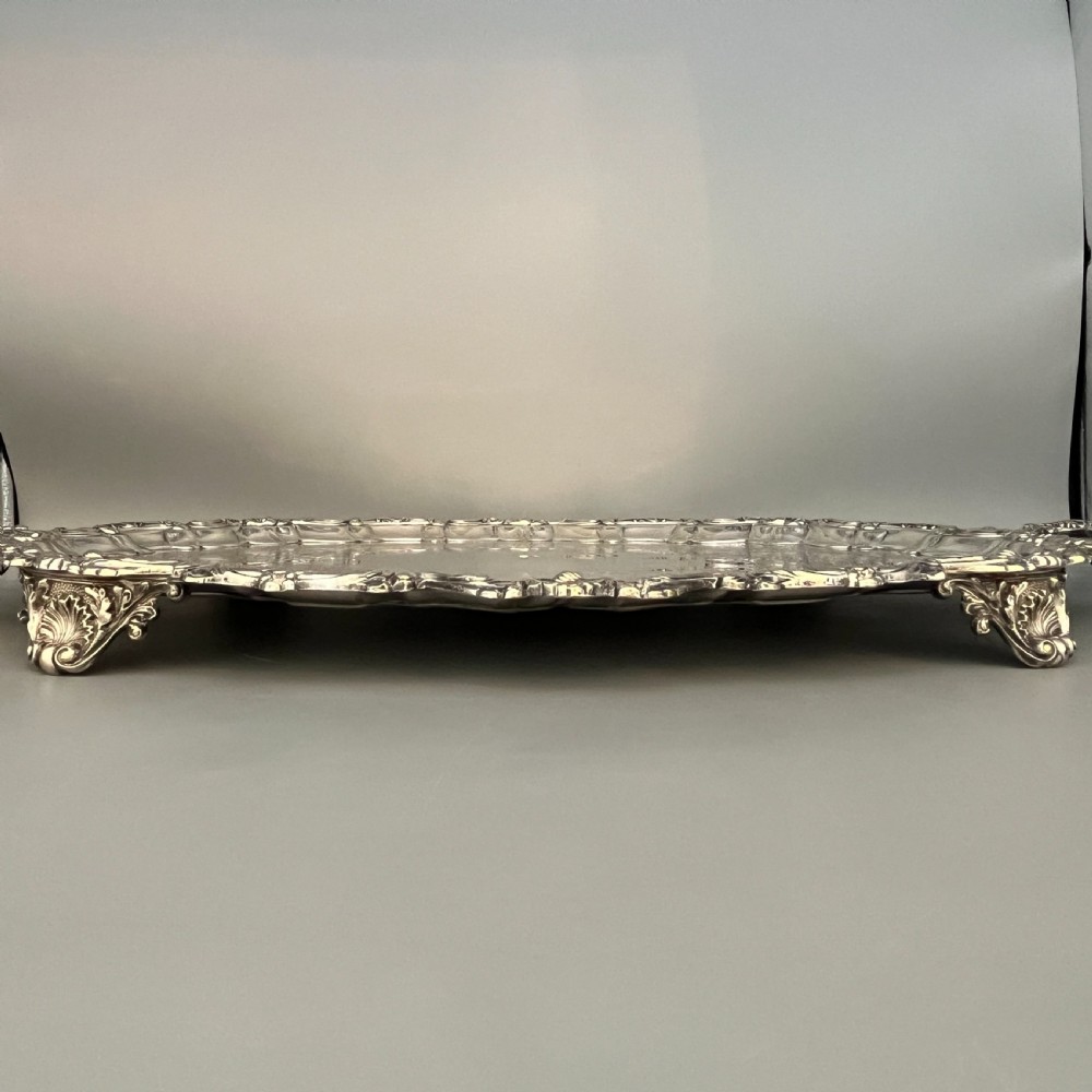 Edwardian Silver Plated Footed Serving Tray View XVIII