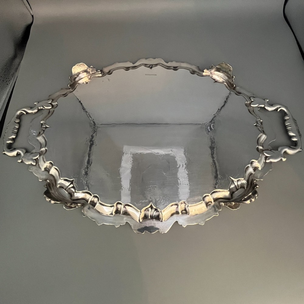 Edwardian Silver Plated Footed Serving Tray View XX
