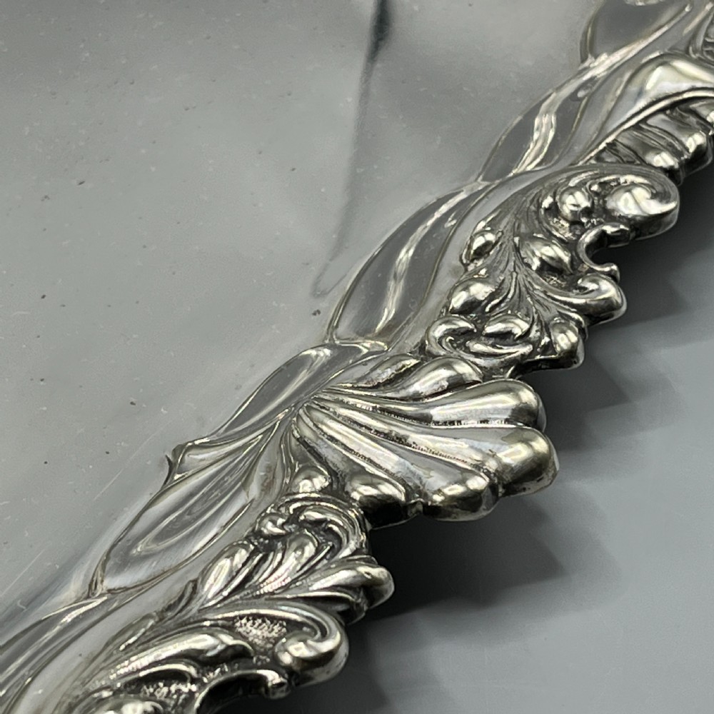 Large Long Victorian Silver Plated Butler Serving Tray View XIII
