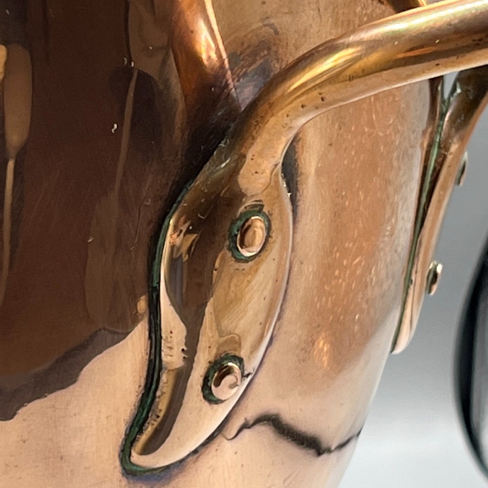 Large Victorian Copper Helmet Coal Scuttle / Log Bin by Henry Loveridge & Co View XIII