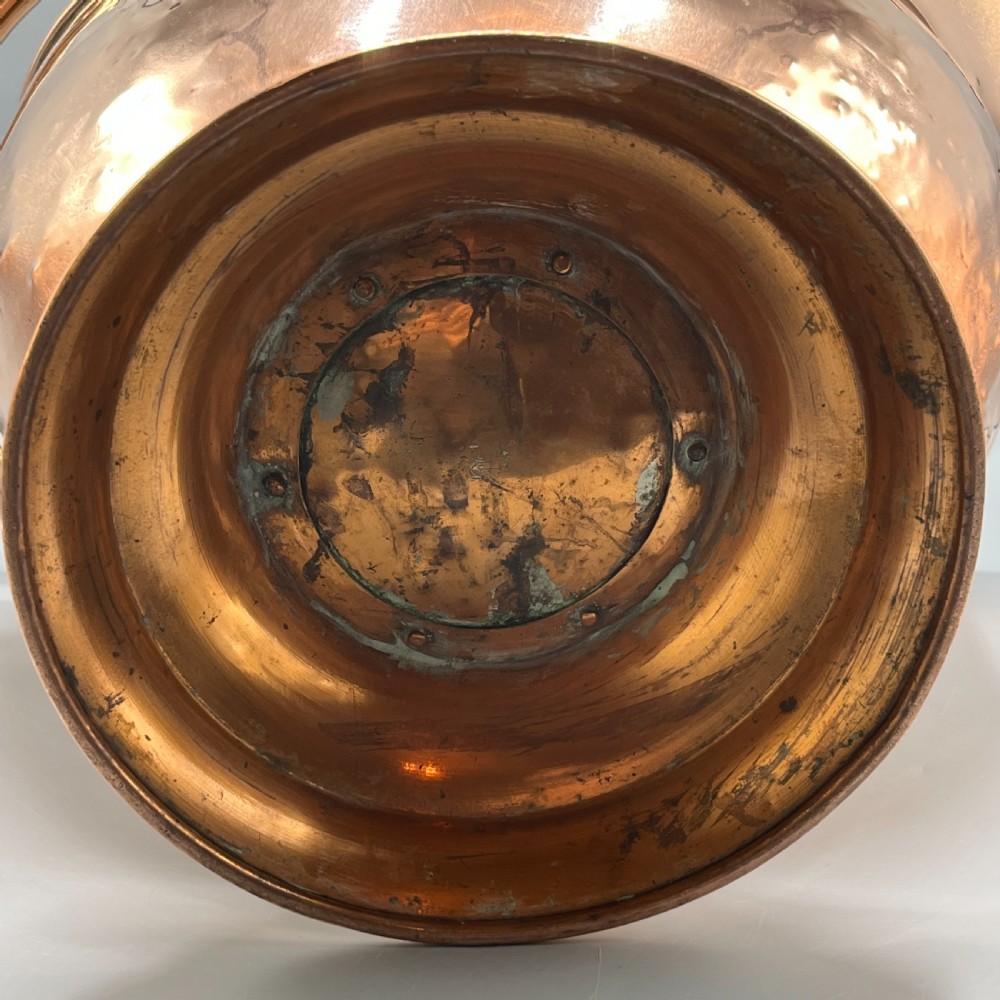 Large Victorian Copper Helmet Coal Scuttle / Log Bin by Henry Loveridge & Co View XX