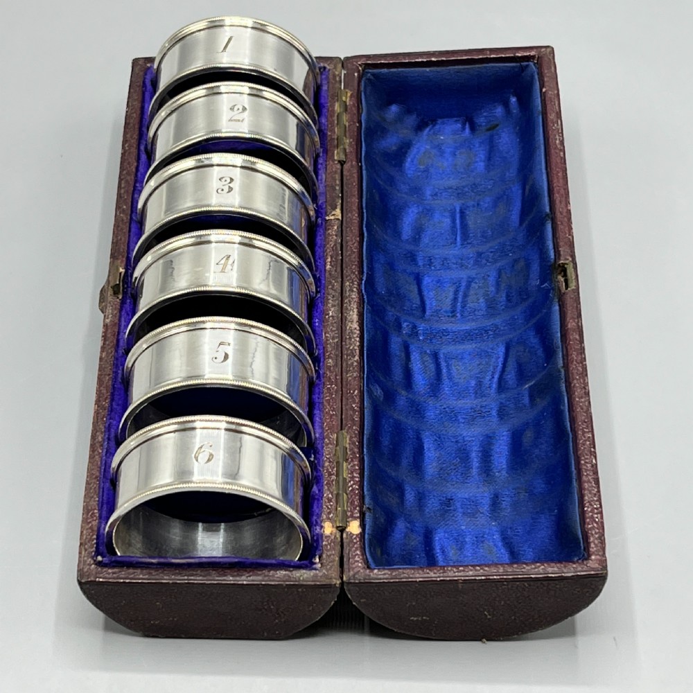 Set of 6 Silver Plated Numbered Napkin Rings View III