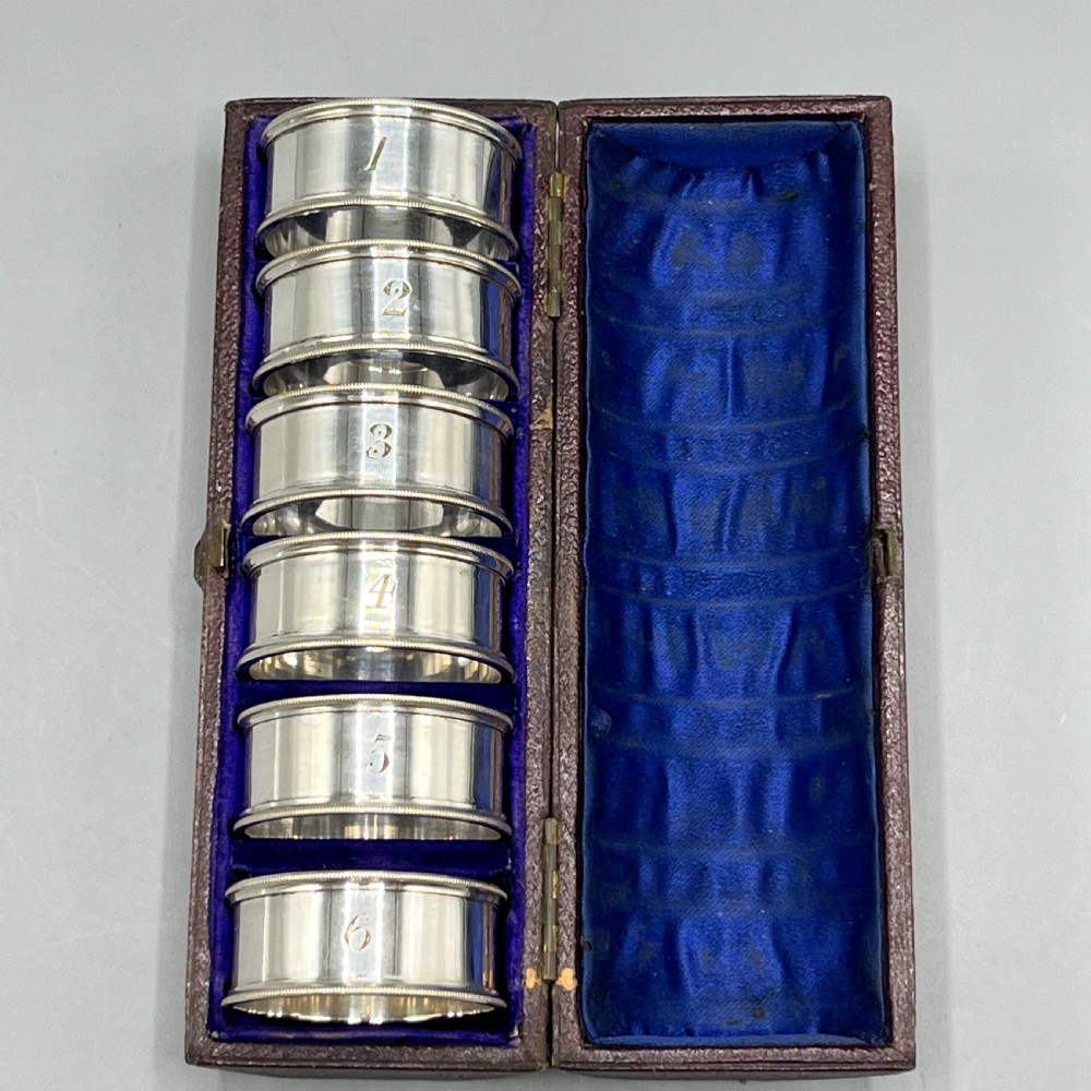 Set of 6 Silver Plated Numbered Napkin Rings View IV
