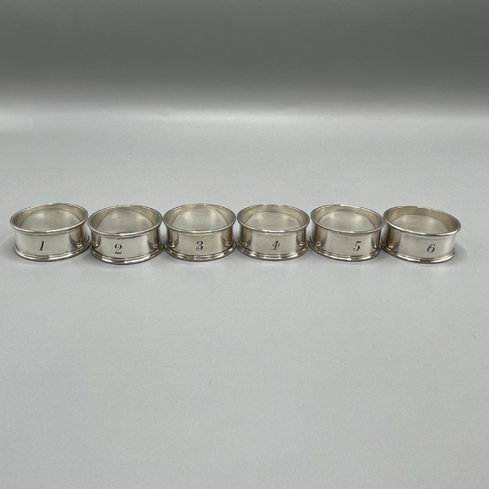 Set of 6 Silver Plated Numbered Napkin Rings View VI