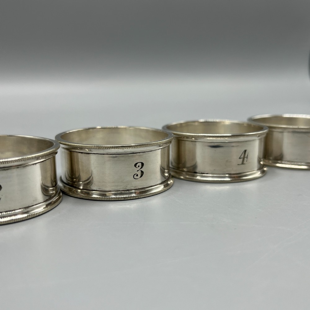 Set of 6 Silver Plated Numbered Napkin Rings View VII