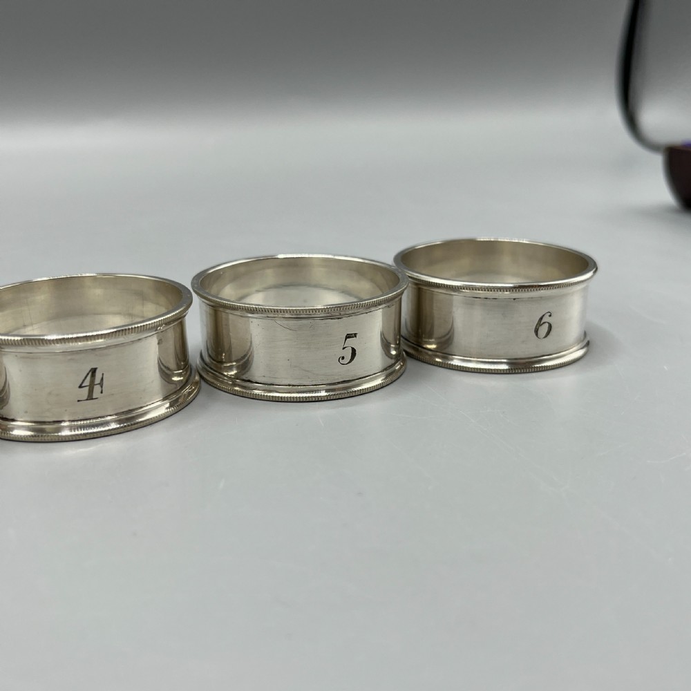 Set of 6 Silver Plated Numbered Napkin Rings View VIII