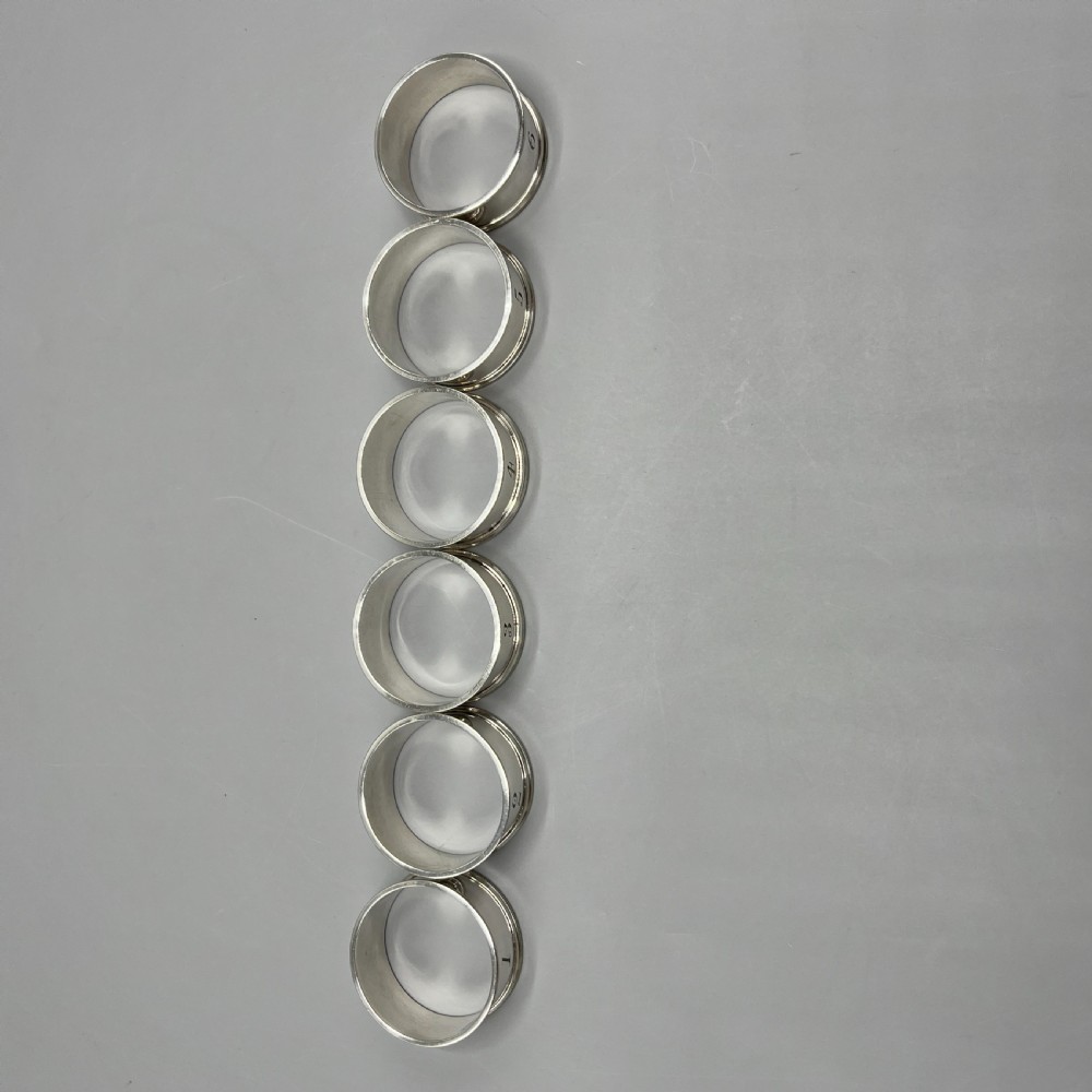 Set of 6 Silver Plated Numbered Napkin Rings View IX