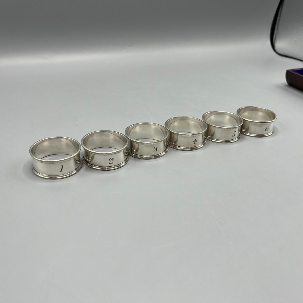 Set of 6 Silver Plated Numbered Napkin Rings View X
