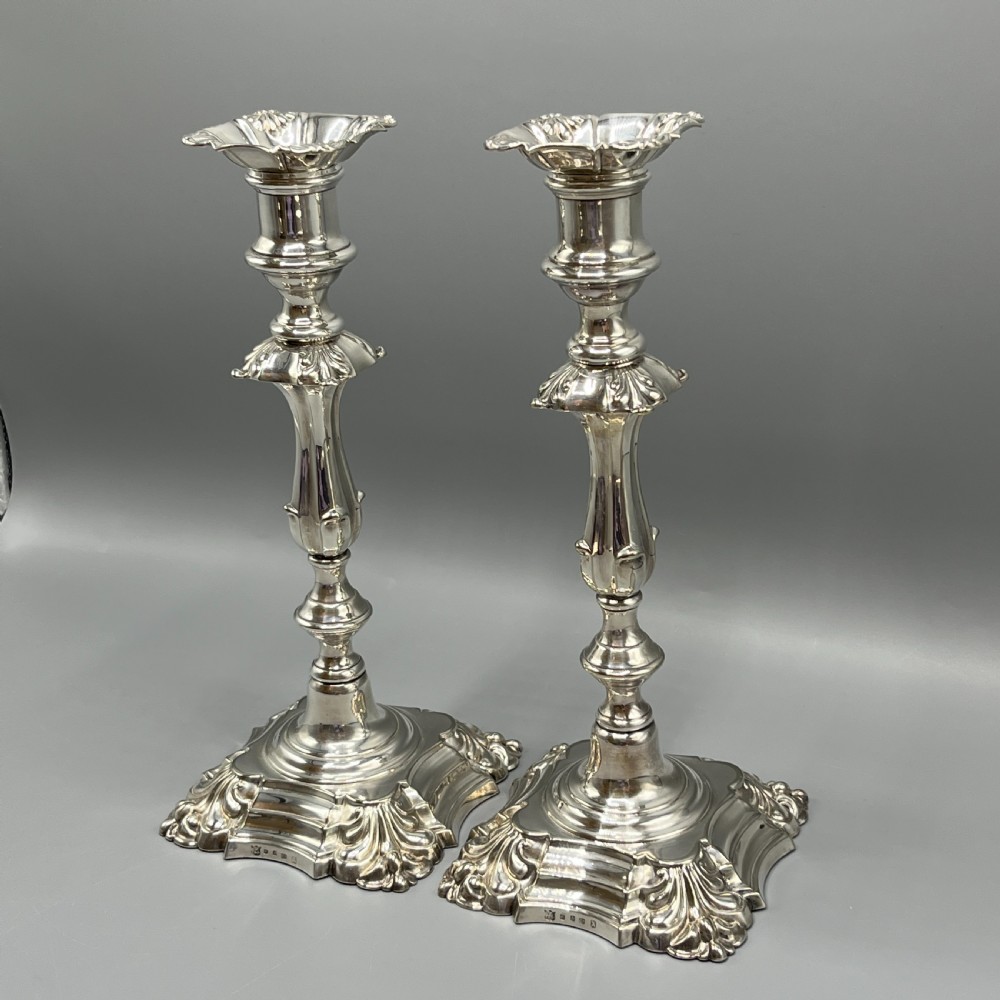 Pair Elkington & Co Silver Plated Candlesticks View III