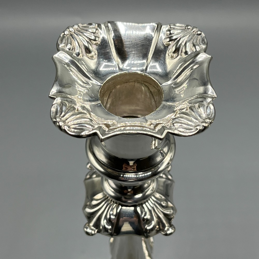 Pair Elkington & Co Silver Plated Candlesticks View XIII