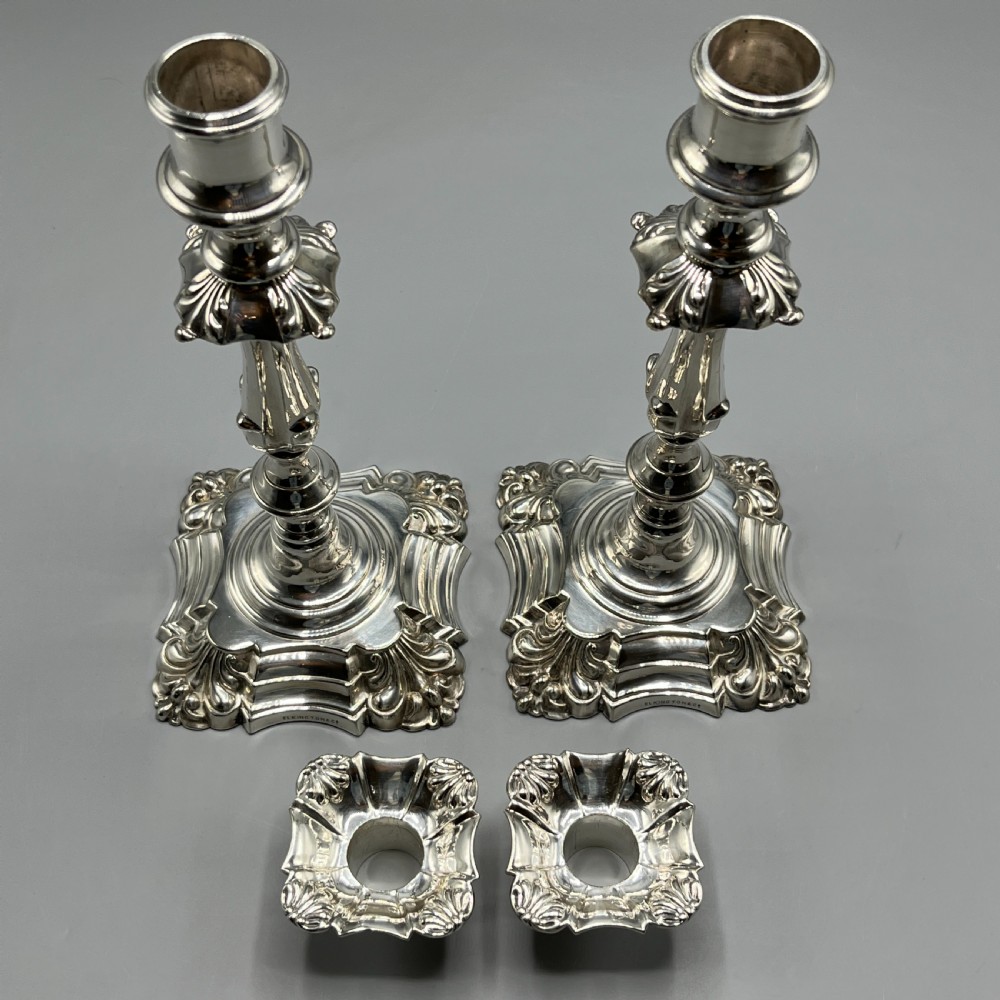 Pair Elkington & Co Silver Plated Candlesticks View XXII