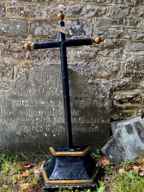 Large (91cm) Antique 18th Century Georgian Ebonised & Giltwood Crucifix, Gothic Statement Piece