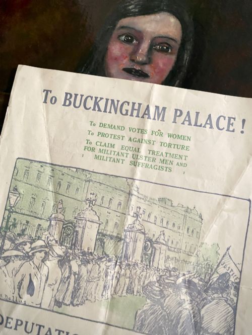 fig 1. Rare Antique Original 1914 Suffragette Double Sided Flyer – Emmeline Pankhurst’s Deputation to Buckingham Palace