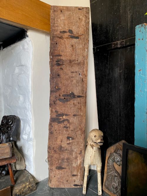 Rare Salvaged Antique 17th Century Solid Oak Inglenook Beam with Vast Collection of Apotropaic Taper Burns