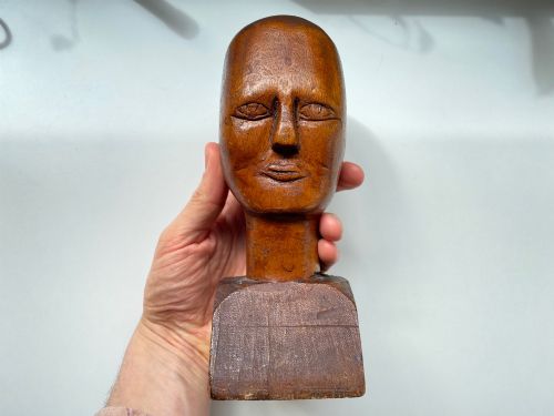 Antique Early 20th Century Folk Art Carved Head