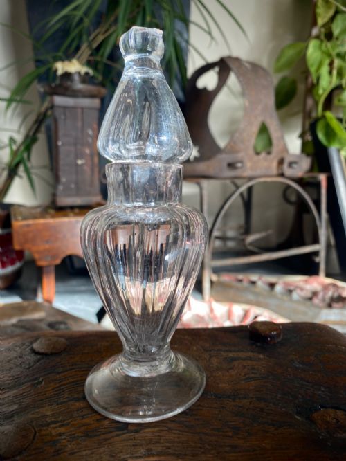 Antique 18th Century Glass Dry Mustard Jar C.1790