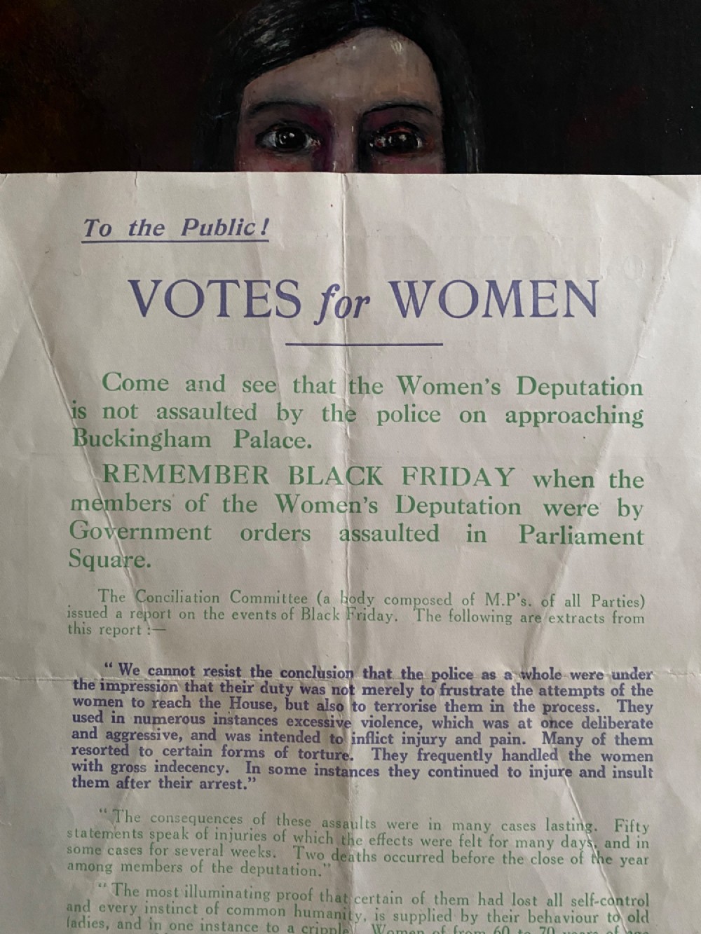 Rare Antique Original 1914 Suffragette Double Sided Flyer – Emmeline Pankhurst’s Deputation to Buckingham Palace View VIII