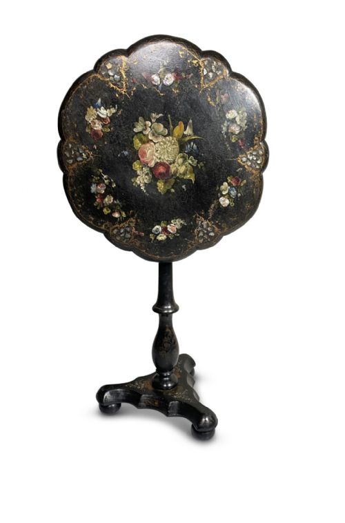 Ebonised Pedestal Table