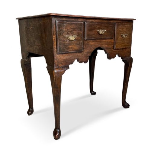 Oak Lowboy fitted with Three Frieze Drawers