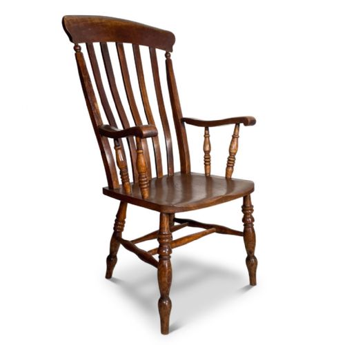 Ash and Elm Lath Back Carver Chair