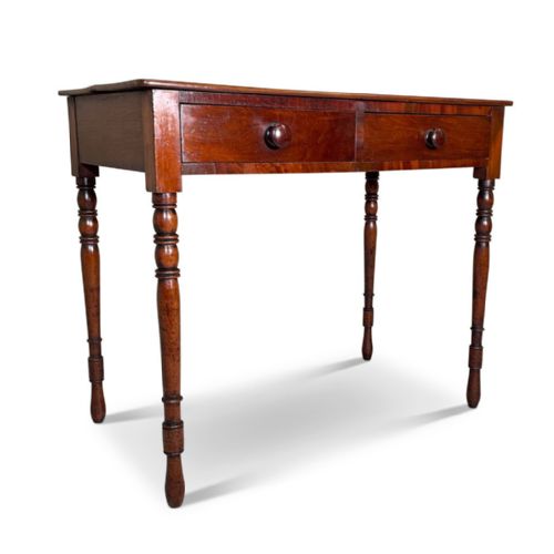 Late George III Mahogany Side Table with Two Drawers