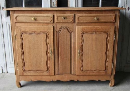 19th Century French Bleached Oak Buffet