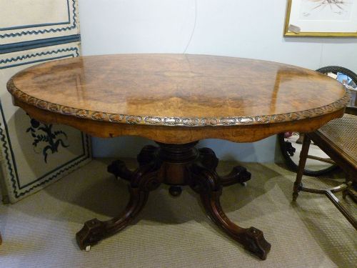 19th Century Burr Walnut Loo Table