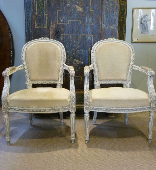 Pair of French Louis Xvi Style Armchairs