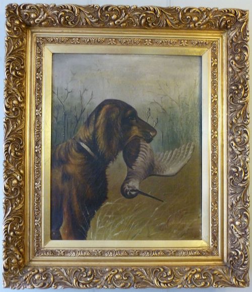 fig 1. Pair of Oil Paintings - Gun Dogs with Game