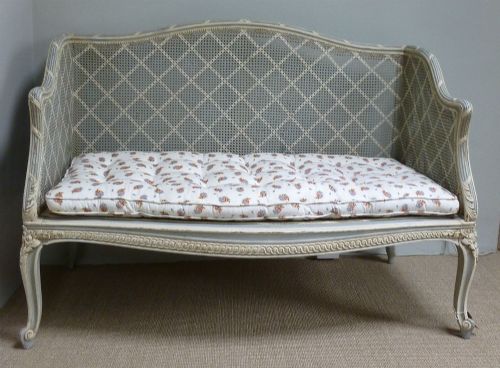 French Cane Painted Sofa/chair